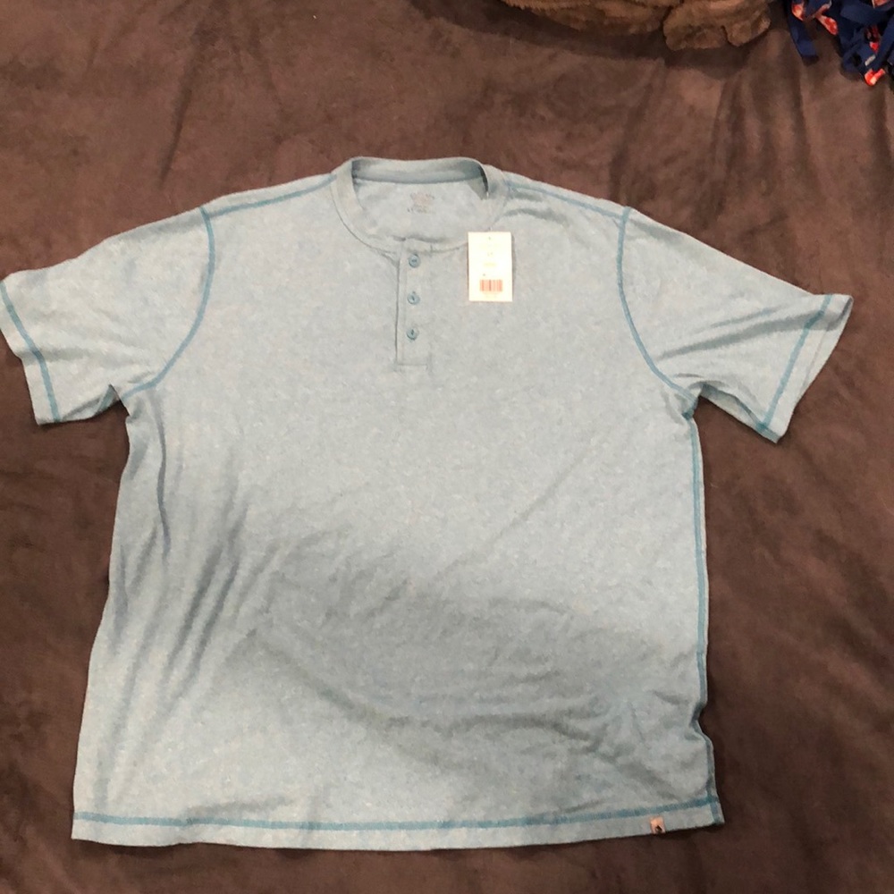Aqua blue. Large that will really fit a extra large